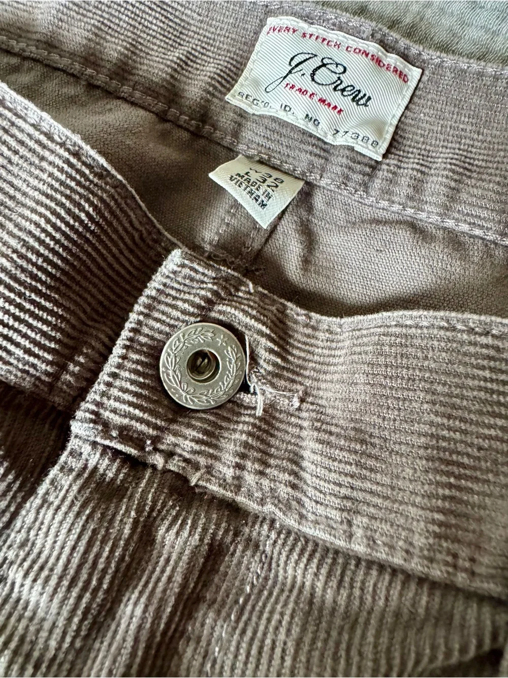 J. Crew Men's Taupe Corduroy Pants